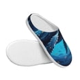 thumbnail image 3 of Fotbe Colorful Ocean Whale Pattern Women's Fuzzy Curly Fur Memory Foam Loafer Slippers Indoor Outdoor Slippers Winter Home Shoes-39/40, 3 of 7