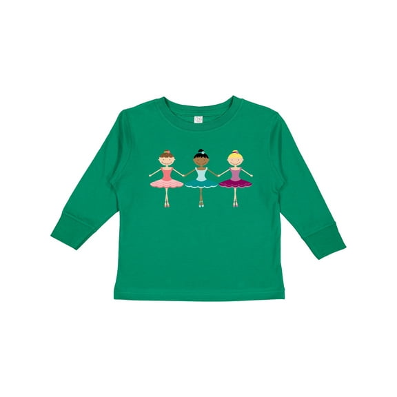 Inktastic Little Ballerina Trio Girls Long Sleeve Toddler T-Shirt