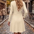 thumbnail image 6 of Ihhxva Dress for Women V-Neck Long Sleeve Ribbed Wrap Fall Flared Hem Casual S-3XL, 6 of 8