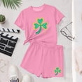 thumbnail image 6 of NAISIBABY Girls St Patrick's Day Outfit Set, Graphic Short Sleeve T-Shirt and Shorts 2-Piece Casual Fashion Festival Clothes Pink 4T, 6 of 6