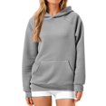 thumbnail image 2 of Womens Oversized Hoodies Waffle Sweatshirts Fall Fashion Pullover Sweaters Winter Clothes Gray XXL, 2 of 9