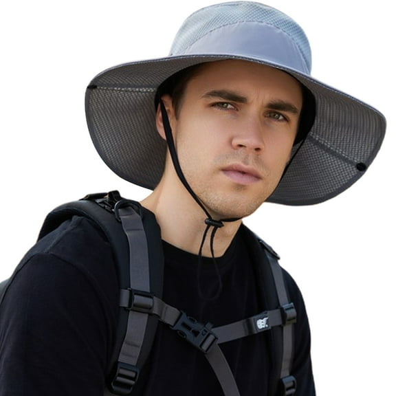 WINDLAND Wide Brim Sun Hat Fishing Hat For Men Sun Protection With Netting Hiking Hat Safaris Hat Uv Protection Hat Beachs Hat