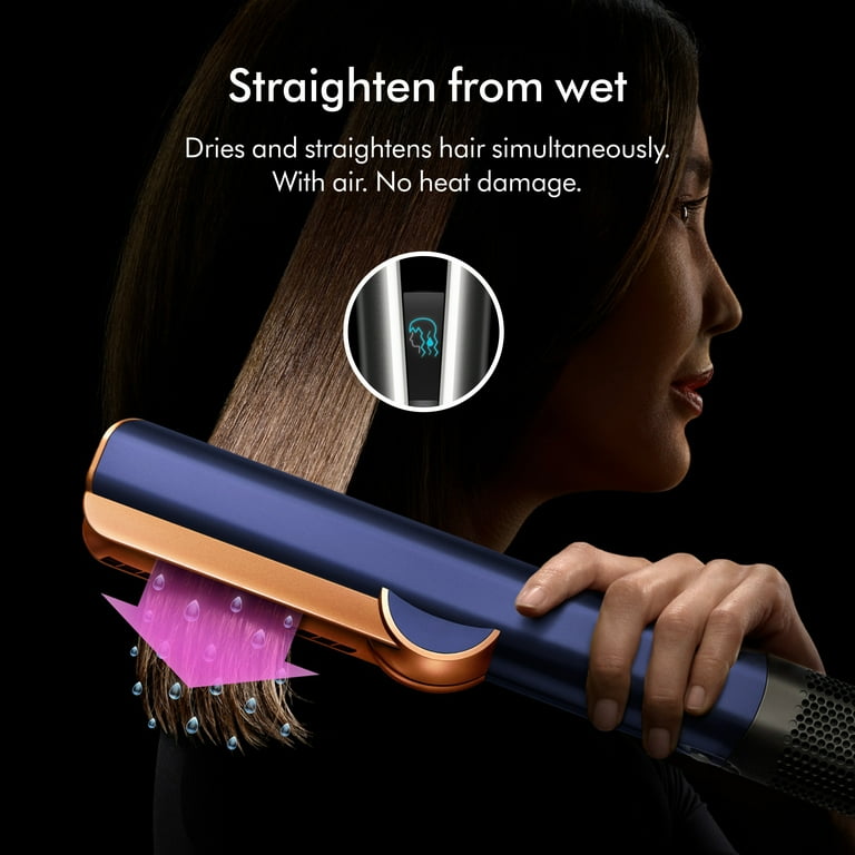 Amazon | Dyson(ダイソン) ドライヤー Dyson Airstrait™ストレイトナー 大風量 速乾 ストレートドライヤー ヘアアイロン  (HT01 DBBC) ダークブルー／コッパー 【風の力で自然なストレートへ導く、ストレートドライヤー】 | Dyson(ダイソン) | 