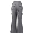 thumbnail image 4 of Pantalones rectos lisos con cintura elástica para mujer - Diseño con tirantes, poliéster, ropa informal - Tallas S-XXL, 4 of 5