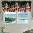 thumbnail image 3 of Mushroom Farmhouse Short Window Curtain Valances, Fox Botanical Leaf Green Black Butterfly Rod Pocket Kitchen Valances for Living Room Bedroom Bathroom Cafe 54" x 18", 3 of 8