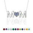 thumbnail image 1 of Collar con colgante MOM de JeenMata - Zafiro azul - Piedra natal de septiembre - Chapado en oro blanco, 1 of 4