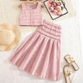 thumbnail image 4 of LIIPEE Girls Summer Outfits 2 Piece Set Kids Solid Color Ruched Sleeveless Crop Button Up Blouse A Line Pleated Skirt Cute Comfortable Breathable Casual Wear,8-9 Years, 4 of 9