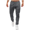 thumbnail image 3 of Men's Drawstring Sweatpants, Slim Fit Ribbed Casual Sports Pants for Gym, Running and Spring Summer Athletic Wear,Dark Gray,2XL, 3 of 5