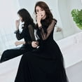 thumbnail image 2 of Vestido de noche negro elegante para mujer, para banquete, para anfitriona, de manga larga, elegante vestido de fiesta, 2 of 6