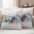 thumbnail image 2 of Summer Starfish Outdoor Pillow Covers 20x20 Set of 2,Waterproof Patio Throw Pillowcase Protectors,Blue Coral Beach Couch Coastal Grey Plaid Decorative Pillow Shams Cushion Covers for Seat Bed Couch, 2 of 8