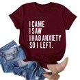 thumbnail image 1 of B91xZ Womens T Shirts T-Shirt en Coton Col Rond à Manches Courtes, Vin S, 1 of 4