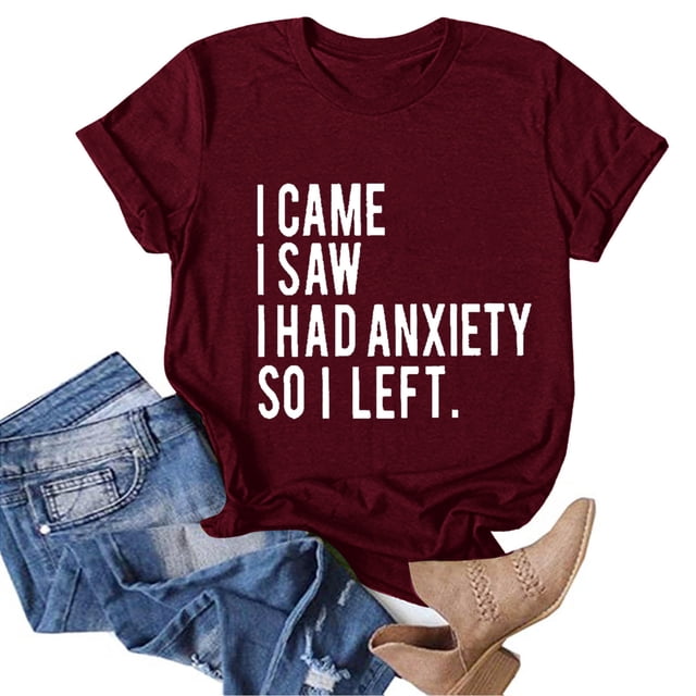 B91xZ Womens T Shirts T-Shirt en Coton Col Rond à Manches Courtes, Vin S
