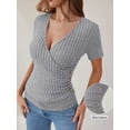 thumbnail image 5 of ANRABESS Womens Tops Short Sleeve V Neck Sexy Ribbed Knit Slim Fit Lightweight Sweater 2026 Summer Dressy Casual T-Shirts Small, 5 of 7