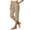 405#Khaki, variant on Capri Pants for Women Elastic Waist Relaxed Fit Casual Soft Cotton Linen Pants with Pockets Summer Outdoor Athletic Hiking Black XL