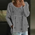thumbnail image 2 of MEICHEN Womens Crew Neck Star Graphic Pullover Tops Fall Shirts Casual Long Sleeve Oversized Tops, 2 of 5
