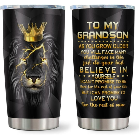Grandson Gifts from Grandma, Grandson Birthday Gifts, Gifts for Grandson, To My Grandson, Unique Gifts for Grandson, Best Grandson Gifts Tumblers Mug 20oz(1pc)