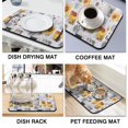 thumbnail image 4 of 2 Pack Washable Rubber Sunflower Cute Floral Dish Drying Mats for Kitchen Counter Home Large Coffee Bar Pad Accessories and Decor for Utensils Stemware (2pcs 18''x24''+19.5''x12''), 4 of 5