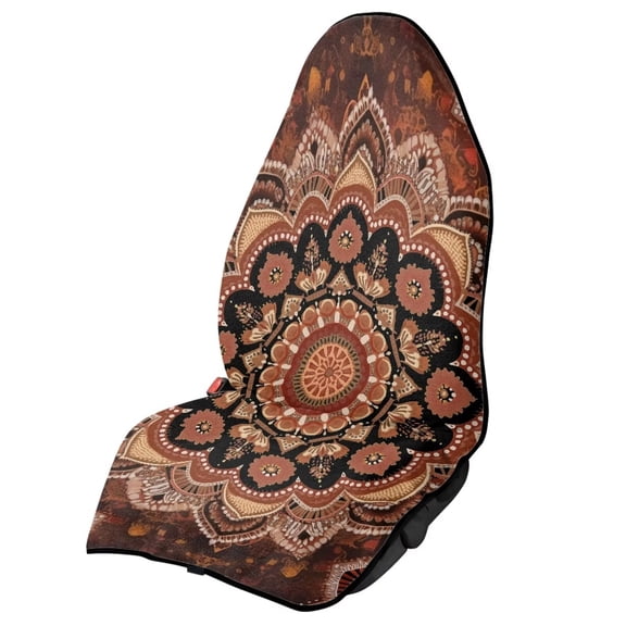 KUIFORTI Waterproof Car Seat Cover Towel, Boho Mandala Sweat Protector for Workout Gym Use, Washable Universal Fit for Cars, SUVs and Trucks, Easy Install