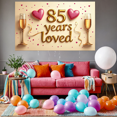 thumbnail image 6 of LUUFILx 85th Birthday Celebration Backdrop Banner Decor Party Decorations Golden Anniversary Event Supplies Love Background Celebration Cheers, 6 of 8