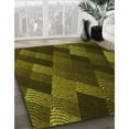 thumbnail image 3 of Ahgly Company Machine Washable Indoor Round Transitional Dark Yellow Green Area Rugs, 4' Round, 3 of 7
