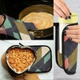 thumbnail image 5 of Yayeee Oven Mitts and Pot Holder Set of 2 Heat Resistant Kitchen Gloves Baking Hot Pad, Green Geometric, 5 of 5