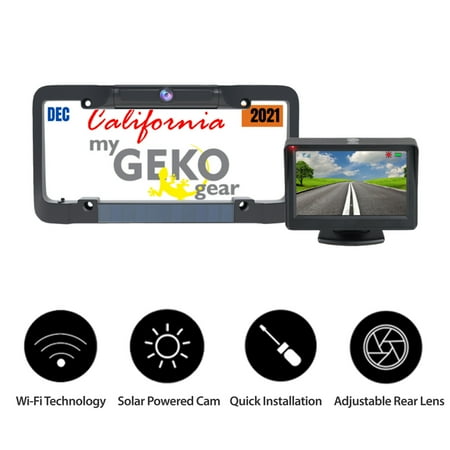 myGEKOgear - Solarst Wireless Solar Powered Backup Camera - Black