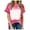 Hot Pink, variant on Fesfesfes Ladies Tops Women Tshirts Women's Summer Slim Loose Tiedye Crew Neck Short Sleeve T-Shirt Running Tops for Women 2XL(US:12)