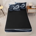 thumbnail image 4 of Homewish Yin Yang Chinese Dragon Zipper Full Size Comforter Sets with Fitted Sheet and 2 Pillowcases For Men And Women,Black White Mystical Zipper Bedding Set,Black Reversible,4-Piece, 4 of 7