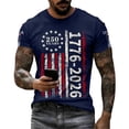 thumbnail image 3 of SOFTCCLO America 250 Merchandise Men Short Sleeve Crewneck Patriotic Graphic Tee Summer Waffle Knit Casual Comfortable Top Navy XXXL, 3 of 7
