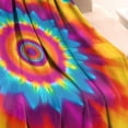 thumbnail image 3 of Colorful Rainbow Tie Dye Spiral Pattern Blanket,Comfortable Soft Flannel Throw Blanket,All Season,Warm Lightweight Blankets for Sofa Bed Couch Living Room Chair,30"x40", 3 of 4