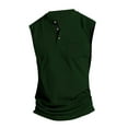thumbnail image 4 of Men's Henley Tank Top – Sleeveless V-Neck Button-Up Muscle Tee with Pocket, Lightweight Linen Blend for Summer Beach & Gym, 4 of 4