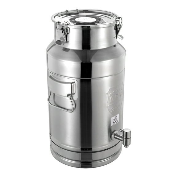 Dwellnix Milk Can Storage Bucket Wine Oil Barrel Canister Stainless Beverage Dispenser