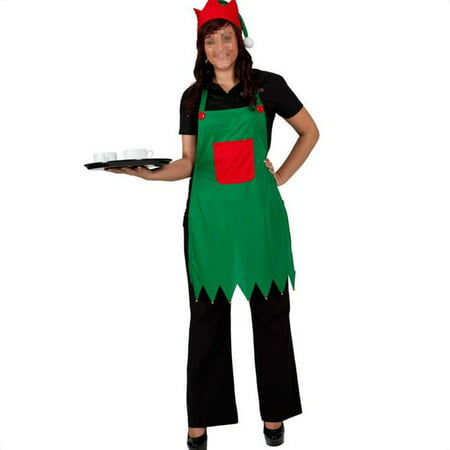 Flying Outlets Elf Apron & Hat Set Adult Elf Costume for Christmas Party Fancy Dress Outfits Nativity