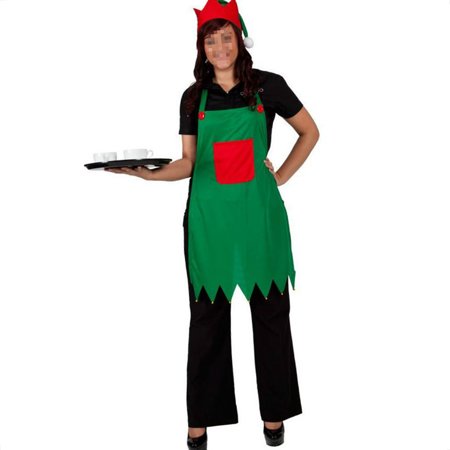 Flying Outlets Elf Apron & Hat Set Adult Elf Costume for Christmas Party Fancy Dress Outfits Nativity