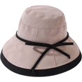 thumbnail image 6 of CoCopeaunts Large Wide Brim Bucket Hat for Women Summer Foldable Anti-UV Solid Color Sun Hat Lady Sunscreen Bucket Cap Bow Belt, 6 of 8