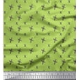 thumbnail image 1 of Soimoi Green Poly Georgette Fabric Cross & Geometric Printed Fabric 1 Yard 42 Inch Wide, 1 of 3