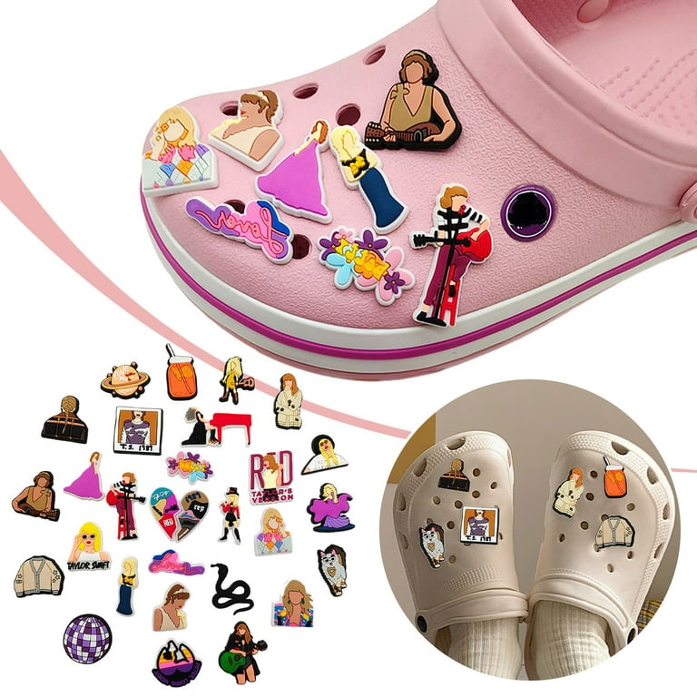 Taylor Swift Merch: Taylor Swift Croc Charms, Taylor Shoe Charms, 29 Pcs  Croc Charm TS Fits Any Shoes with Holes Best Gift for Fans Cartoon DIY Croc  Charm Party Accessories 