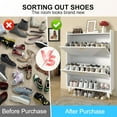 thumbnail image 6 of Vinform Shoes Cabinet with 2 Flip Drawers for Narrow Entryway, Shoe Storage Cabinet Wood Shoe Rack Organizer for Hallway Living Room (White), 6 of 8