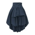 thumbnail image 4 of Wyobmus Women's Medieval Peasant Skirt Renaissance Irregular Hem Skirt Gothic Steampunk Victorian High-Low Skirts B-Navy, 4 of 4