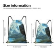 thumbnail image 2 of Honeii Majestic Eagle Over Castle Print Drawstring Backpack,Drawstring Bags String Backpack Gym Cinch Sack Backpack Sport Bag Draw-Small, 2 of 6