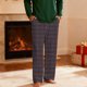 thumbnail image 4 of Pantalones de pijama largos para hombre, informales, con estampado a cuadros, holgados, deportivos, elásticos, rectos, vintage, con bolsillos, 4 of 9