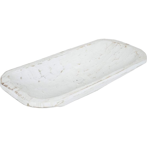 Wood Dough Bowl White