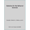 Statistics for the Behavior Sciences [Hardcover - Used]