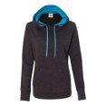 thumbnail image 1 of J. America - Sudadera con capucha para mujer, color negro ónix/azul eléctrico, talla pequeña J América 8616, 1 of 1
