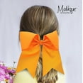 thumbnail image 3 of Motique Accessories Orange Jumbo Hair Bow Pony with Tails, 3 of 6