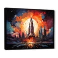 thumbnail image 2 of Designart "Expressionistic Launch Flare I" Rocketship Floater Framed Canvas Wall Art, 2 of 5