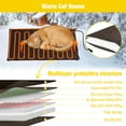 thumbnail image 3 of Aivituvin Outdoor Heated Cat House with Heated Pad, Insulated Feral Cat Shelter House & Condo with Escape Door for Winter Weatherproof, Brown & White, 2 Set, 3 of 8