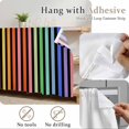 thumbnail image 6 of Colorful Stripes Cabinet Curtains 35"W x 35"L, Striped Farmhouse Modern Art Sink Skirt for Bathroom Vanity Kitchen Self Adhesive, Dust-Proof Privacy Curtain for Shelves Closet Laundry Room Pantry, 6 of 9