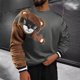 thumbnail image 1 of Blusas y camisas de manga larga con cuello redondo para hombre, estilo casual, con bloques de color, cuello redondo, manga larga, estilo jersey, blusa de poliéster para hombre., 1 of 8