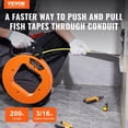 thumbnail image 2 of Extractor de alambre de fibra de vidrio Fish Tape VEVOR de 60 m con mango optimizado, 2 of 6